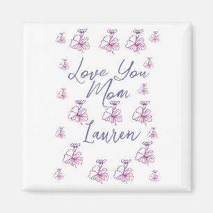 love you mum purple mauve florals mauve name simpl magnet