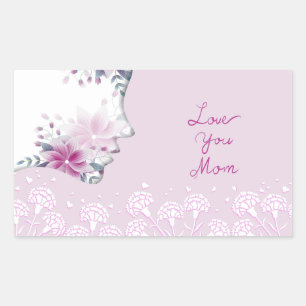 Love You Mum Rectangular Sticker