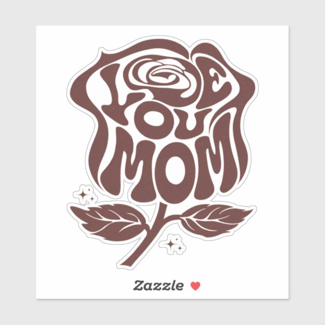 Love You Mum Rose Typography (Sheet)