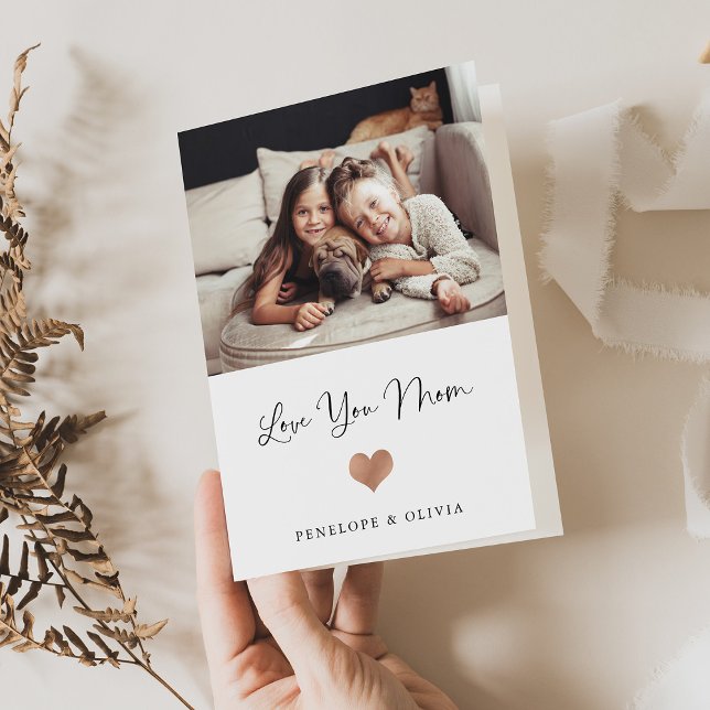 Love You Mum | Script and Heart with Photo Card (Creator Uploaded)