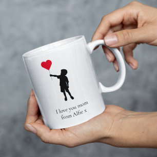 Love you mum simple minimal personalised coffee mug