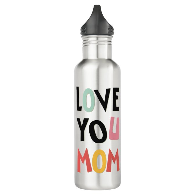 Love You Mum Stainless Steel Water Bottle (Left)