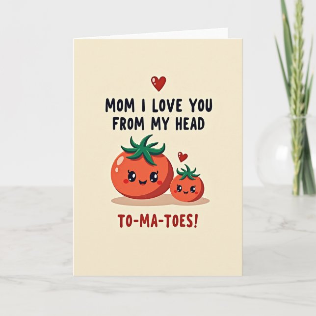 Love You Mum Tomatoes Funny Card (Front)