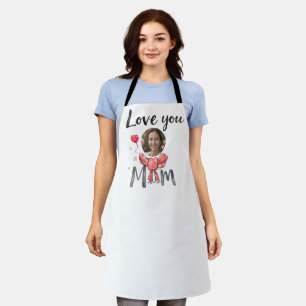 Love you mum with personalised pic apron
