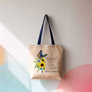 Love You Mummy Personalised Floral Tote Bag