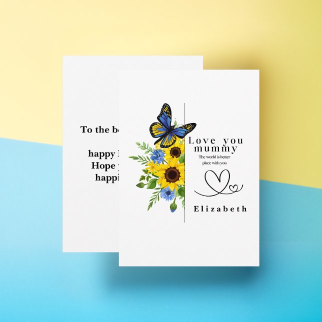 Love You Mummy Personalized Floral Flat Card (Creator Uploaded)