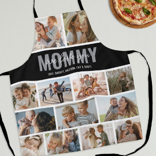 Love You Mummy Photo Collage Black Apron