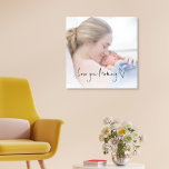 Love You Mummy Script Heart Custom Photo Overlay Canvas Print<br><div class="desc">Love You Mummy Script Heart Motif Custom Photo Overlay. Replace the sample photo with your own which is above set typography Love You Mummy with artsy heart motif..</div>