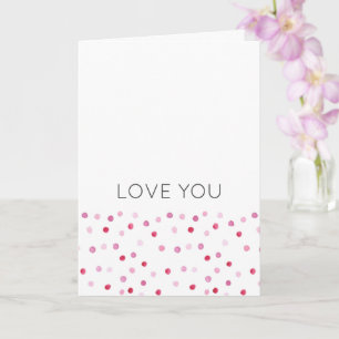 Love You NAME Pink Polka Dots Sweet Valentines Day Card