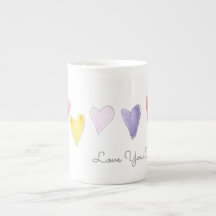 Love You NAME Watercolor Sweet Hearts Valentine