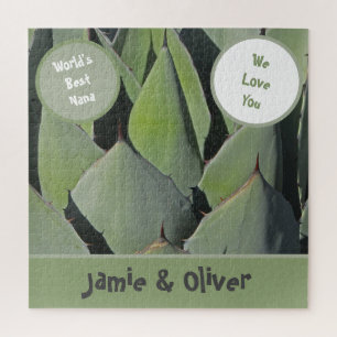 Love You Nana Green Plant Desert Southwest Grandma Jigsaw Puzzle