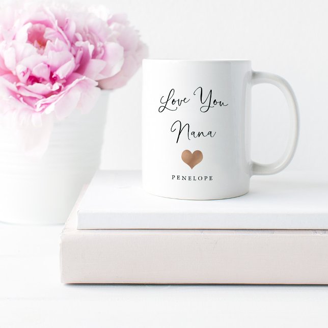 Love You Nana | Handwritten Script and Heart Coffee Mug (Creator Uploaded)