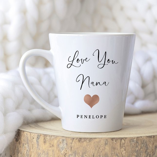 Love You Nana | Handwritten Script and Heart Latte Mug (Creator Uploaded)