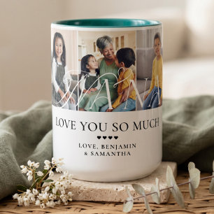 Love You Nana Personalised 5 Photo Collage Gift Two-Tone Coffee Mug