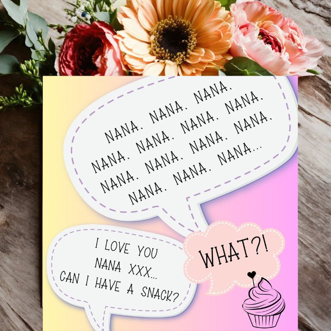 love you Nana pink mothers day cupcakes Holiday Card (Creator Uploaded)