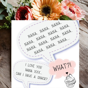 love you Nana white mothers day food pun Holiday Card
