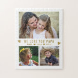 Love You Papa 3 Photo Collage Jigsaw Puzzle<br><div class="desc">This unique jigsaw puzzle personalised with 3 pictures makes a special gift for fathers's day.</div>