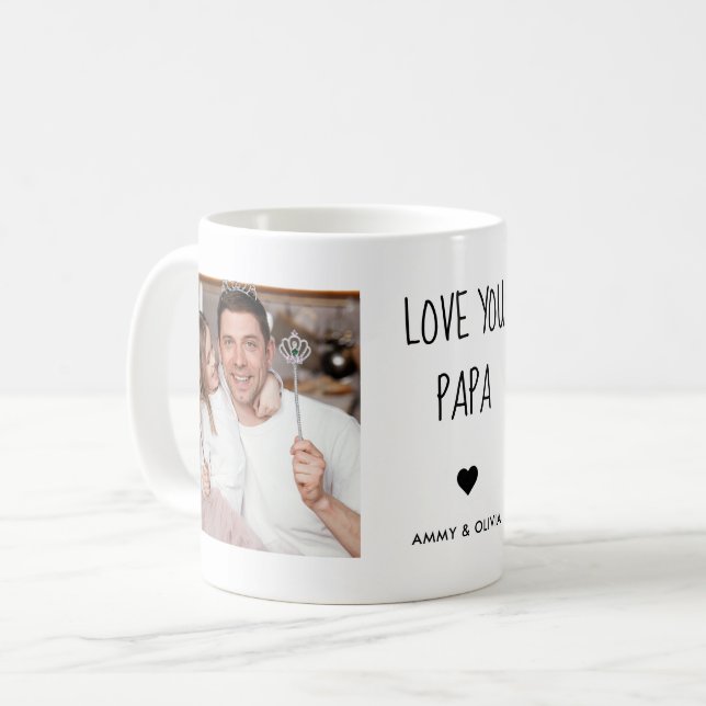 love You Papa Photo Coffee Mug (Front Left)