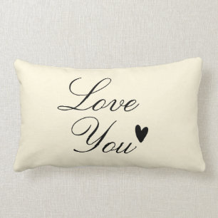 "Love You" Personalised Text Design Lumbar Cushion