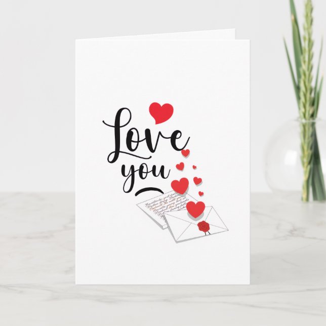 Love You Personalized Folded Card (Front)