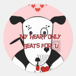 Love You Petey the Bull Terrier Classic Round Sticker