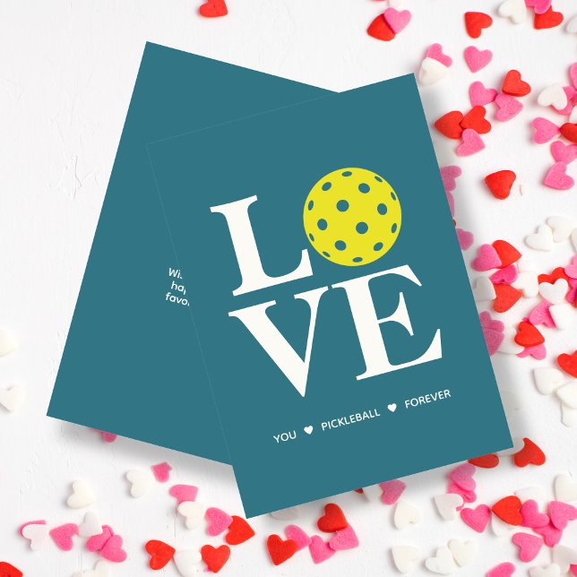 "LOVE You, Pickleball, Forever" Teal Blue Card (Creator Uploaded)