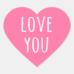 Love you pink Valentine's day heart Sticker