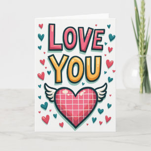 Love You Plaid Heart Card