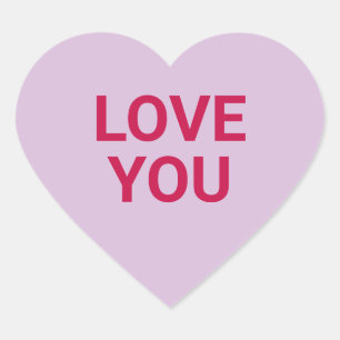Love you purple cute Valentine's Day conversation Heart Sticker