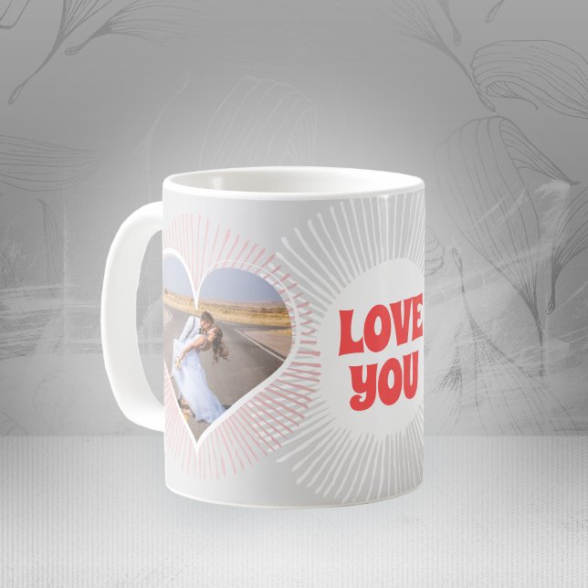 Love You Radiating Hearts Wedding Typography Coffee Mug (Zazzle Love You Radiating Hearts Wedding Typography Coffee Mug ©Susanne Sachers - Sunny Mind Design )