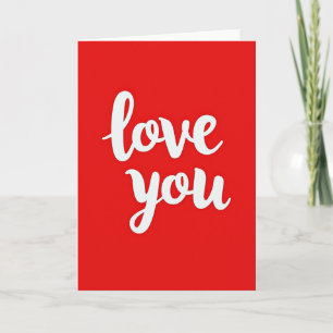 Love You Red Glitter Texture Card