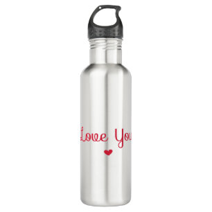 Love you red heart 710 ml water bottle