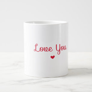 Love you red heart  large coffee mug