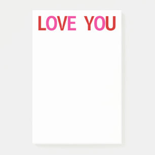 Love You Red Pink Post-it Notes