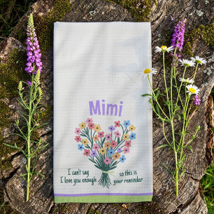 Love You Reminder Kitchen Towel - Bouquet (Green)