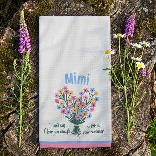 Love You Reminder Kitchen Towel - Bouquet (Pink)
