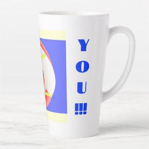 Love you Royal Blue with words Latte Mug