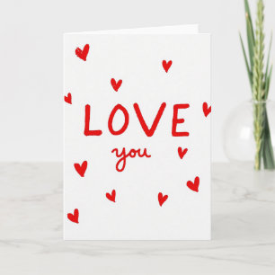 Love You Simple Hearts Card