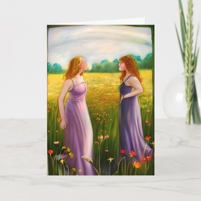 Love You So Much Lesbians in Love Card (Front)