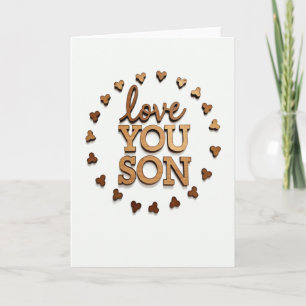 Love You Son Wooden Letter Card
