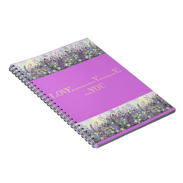 "Love You" Spiral Photo Notebook (Right Side)