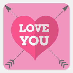 Love You Square Sticker
