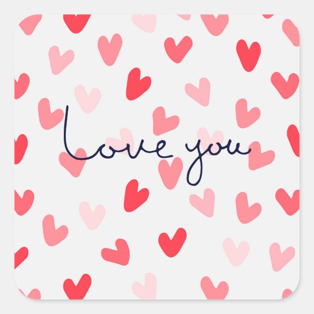 Love You Square Sticker (Front)