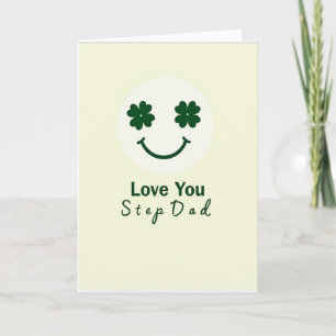 Love You Step Dad Clover Card