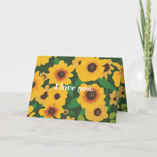 Love you, Sunflowers Marriage Proposal Card