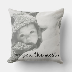 love you the most with heart simple modern cushion