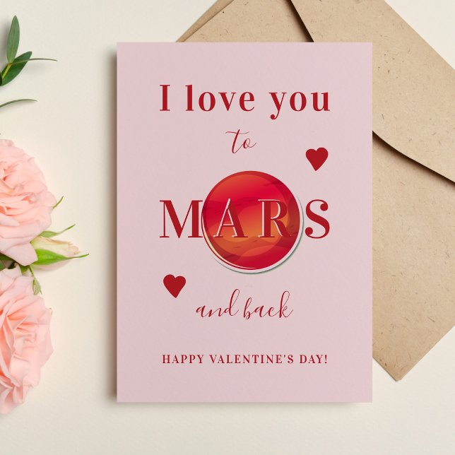 Love you to Mars kids classroom Valentine's Day Holiday Card (Creator Uploaded)