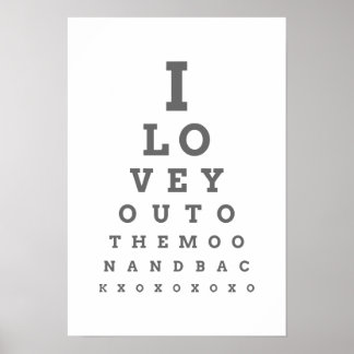 Love you to moon eye chart poster