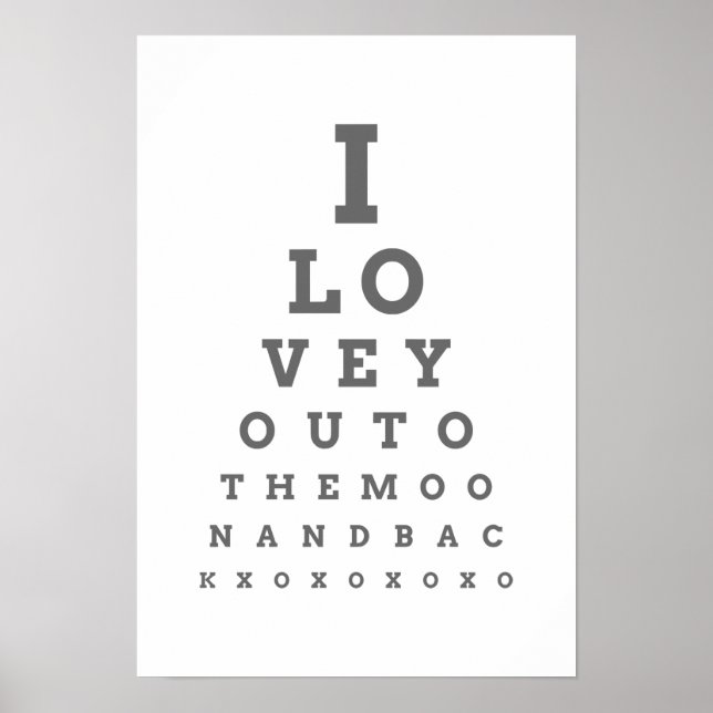 Love you to moon eye chart poster (Front)
