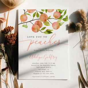 Love You To Peaches Bridal Shower Invitation